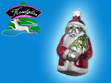 Weihnachtsmann mit Tannenbaum Lauscha Christbaumschmuck