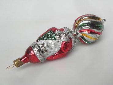 Weihnachtsmann auf Ornament Nostalgie Lauscha Christbaumschmuck