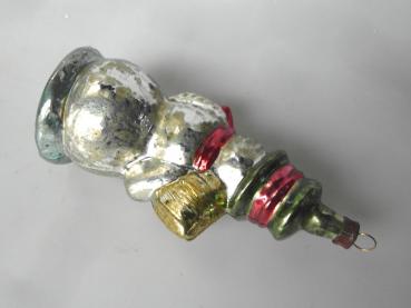 Schneemann mit Schal und Besen - Lauscha Christbaumschmuck