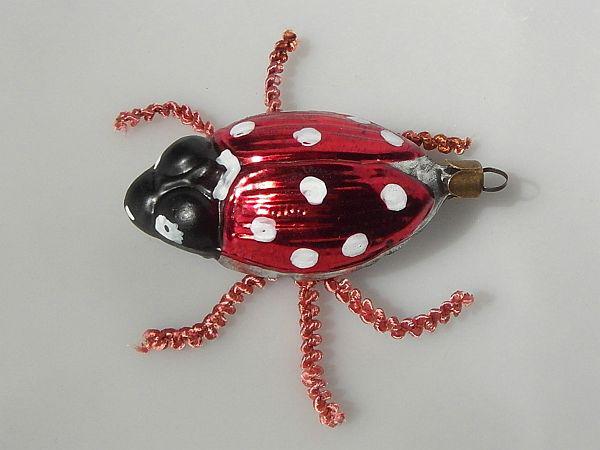 Marienkäfer figürlicher Lauscha Nostalgie Christbaumschmuck