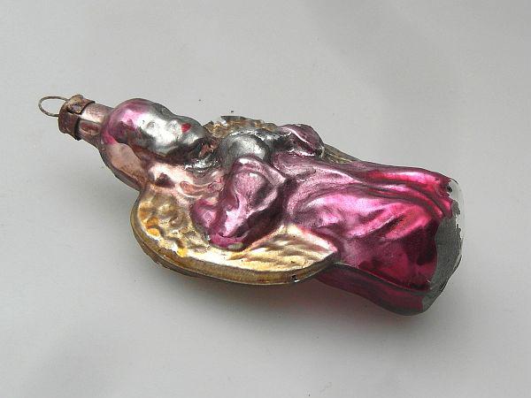 Betender Engel mit Glimmer Nostalgie Christbaumschmuck aus Lauscha