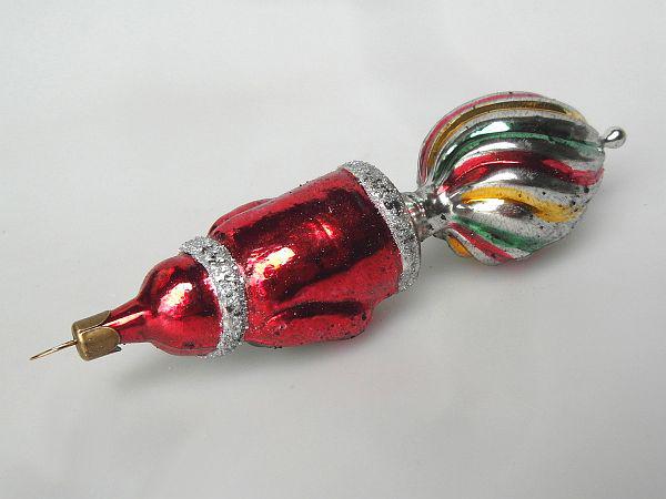 Weihnachtsmann auf Ornament Nostalgie Lauscha Christbaumschmuck