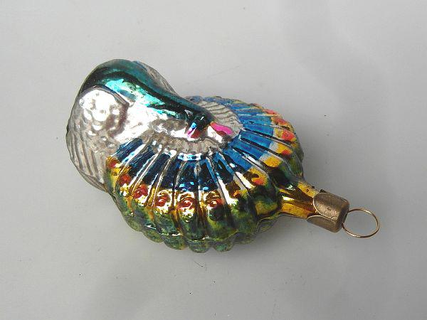 Jugendstil Pfau Nostalgie Christbaumschmuck aus Lauscha