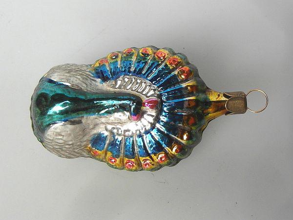 Jugendstil Pfau Nostalgie Christbaumschmuck aus Lauscha