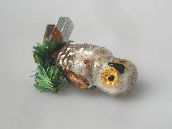 UHU Eule Glasvogel mit Tinsel Christbaumschmuck