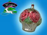 Rosenkorb mit Glimmer Nostalgie Christbaumschmuck aus Lauscha
